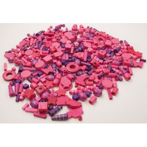 Holzperlen rosa und lila Holzperlen rosa und lila