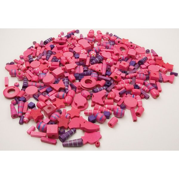 Holzperlen rosa und lila