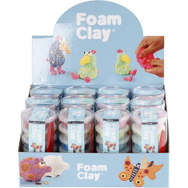 Foam Clay - Glitzerfarben - Metallicfarben - 12 Sets