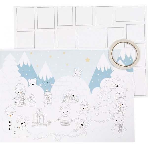 Weihnachtskalender aus Pappe - wei - 3 Stk