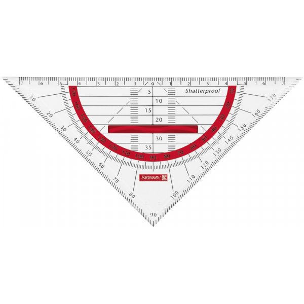 Dreieckiges Lineal quetschfrei 16cm (mit Griff)