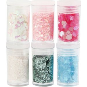 Glitzer und Pailletten - Pastellfarben - 6 x 5 g Glitzer und Pailletten - Pastellfarben - 6 x 5 g