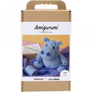 DIY-Set Amigurumi-Nilpferd blau und hellblau - 1 Packung.