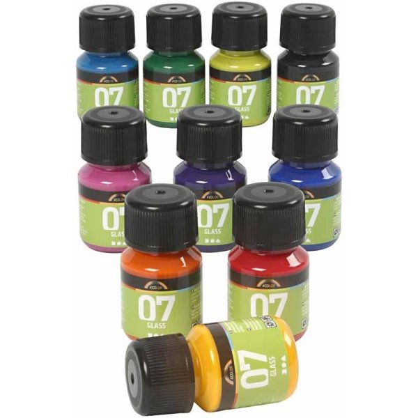 A-Color Glas - gemischte Farben - 10 x 30 ml