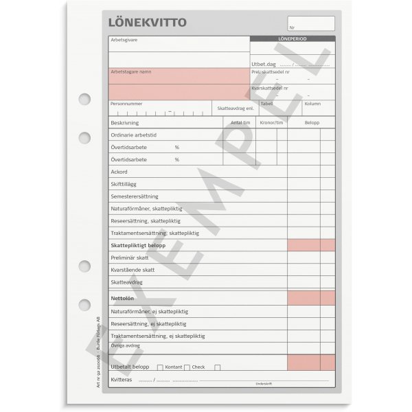 Gehaltsbeleg - A5 mit 1 Kopie