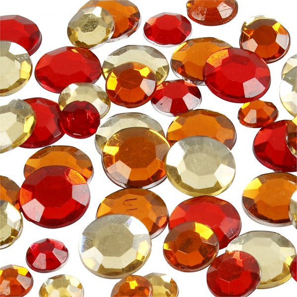 Strasssteine - rote Harmonie - Rund - 6+9+12 mm - 360 Stk
