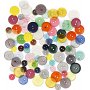 Knopfmix - 2 Lcher - gemischte Farben - 100 Stk