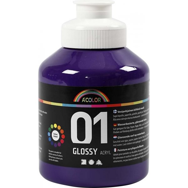 Schulfarbe - Acryl - violett - glnzend - 500 ml