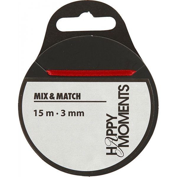 Satinband - rot - B3 mm - 15 m