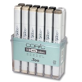 Copic Marker-Set - 12 Stifte - warme Grautöne A4-WG Copic Marker-Set - 12 Stifte - warme Grautöne A4-WG