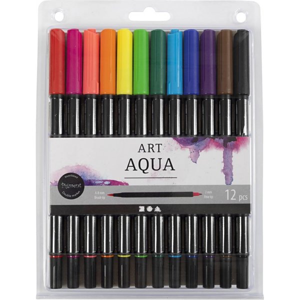 Aquarellmarker - Standardfarben - 12 Stk