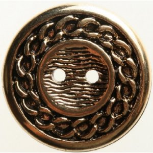 Knopf Rund 2-Loch 15 mm 5 Stück - Bronzefarbenes Kettenmotiv Knopf Rund 2-Loch 15 mm 5 Stück - Bronzefarbenes Kettenmotiv