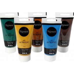 Pigment Art Acryl - Mischfarben - Naturfarben - seidenmatt - 5 x 75 ml Pigment Art Acryl - Mischfarben - Naturfarben - seidenmatt - 5 x 75 ml