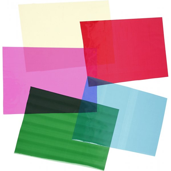 Zellophan - gemischte Farben - A4 - 5 x 20 Blatt
