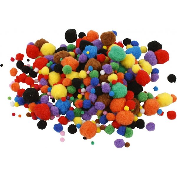 Pompons - gemischte Farben - 42 g
