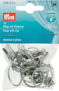 Ringe mit Clips 22mm silberfarben 10 Stk Ringe mit Clips 22mm silberfarben 10 Stk