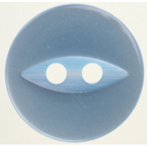 Knopf Rund 2-Loch 11 mm 10 Stück - Blau mit Öse Knopf Rund 2-Loch 11 mm 10 Stück - Blau mit Öse