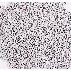 Kunststoffperlen Zahlen - 300 Stk Kunststoffperlen Zahlen - 300 Stk