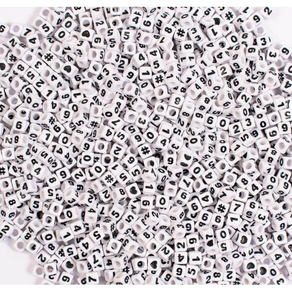 Kunststoffperlen Zahlen - 300 Stk