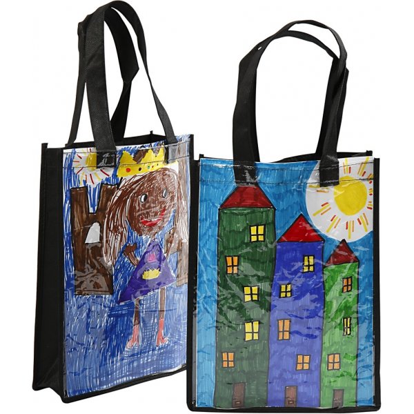 Tasche mit Kunststofffront - schwarz