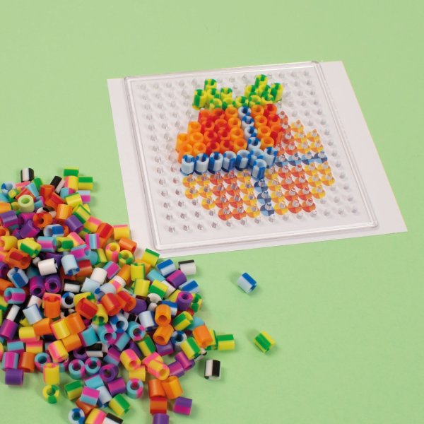 Rhrenperlen mit flachem Streifenmix, 1000 Stck