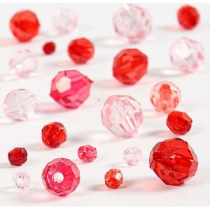 Facettierte Kunststoffperlen Harmony - gemischt - rote Harmonie - 45 g Facettierte Kunststoffperlen Harmony - gemischt - rote Harmonie - 45 g