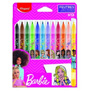 Faserstift-Set - Maped - Color'Peps "Long Life" 12 waschbare Bleistifte Barbie-Motiv Faserstift-Set - Maped - Color'Peps "Long Life" 12 waschbare Bleistifte Barbie-Motiv