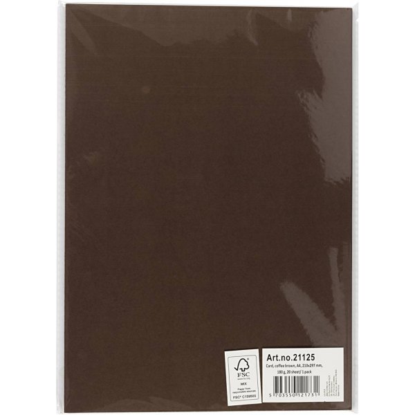 Farbiger Karton - dunkelbraun - A4 - 180 g - 20 Blatt