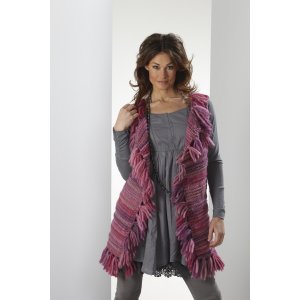 Strickmuster - Lange Weste mit Fransen Strickmuster - Lange Weste mit Fransen