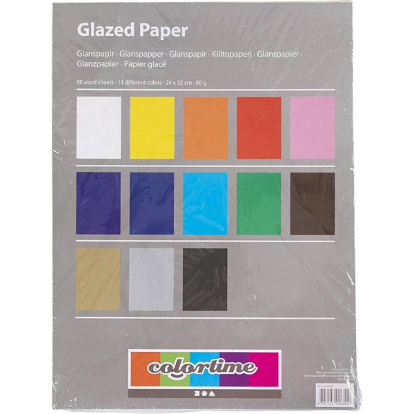 Glanzpapier - gemischte Farben - 50 Blatt Glanzpapier - gemischte Farben - 50 Blatt