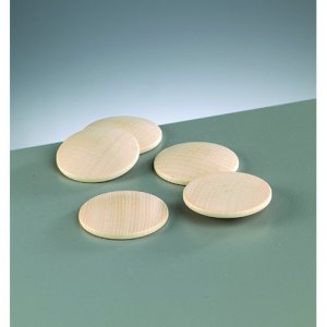 Knopfform aus Holz 40 mm - 50er-Pack - rund gebleicht, gewölbt Knopfform aus Holz 40 mm - 50er-Pack - rund gebleicht, gewölbt