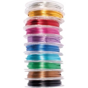 Aluminiumdraht, 10 Farben, Ø 1 mm, 3 mx 10 Aluminiumdraht, 10 Farben, Ø 1 mm, 3 mx 10