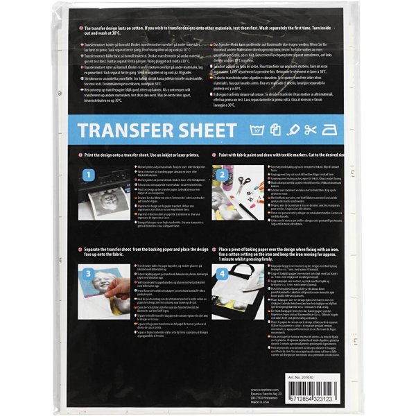 Transferfolie - wei� - f�r helle und dunkle Textilien - 3 Blatt