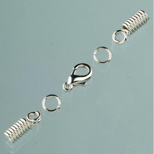 Verschlussvorrichtungen für Lederbänder ø 2 mm - Silber (Federmontage) Verschlussvorrichtungen für Lederbänder ø 2 mm - Silber (Federmontage)