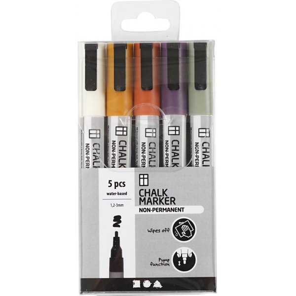 Kreidemarker - matte Farben - 5 Stk