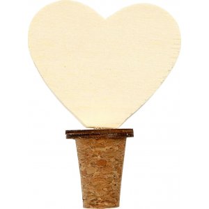 Korken mit Holzherz - 12 Stk Korken mit Holzherz - 12 Stk
