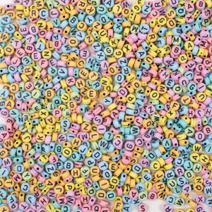 Buchstabenperlen Pastell 6,5 x - 6,5 mm - 750 Stk Buchstabenperlen Pastell 6,5 x - 6,5 mm - 750 Stk