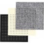 Filz mit Lchern - Schwarz - Grau - Cremewei - 3 x 4 Blatt