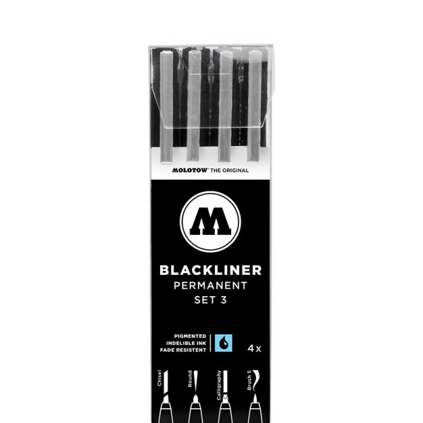 Fineliner - Molotow - NEU Basic Blackliner - Set Nr. 3 - 4-tlg