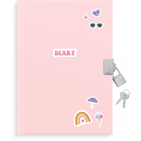 Tagebuch mit Schloss - Pink