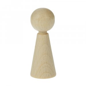 Konische Holzfigur 23 x H 60 mm - gebleicht 3 Stk. Konische Holzfigur 23 x H 60 mm - gebleicht 3 Stk.