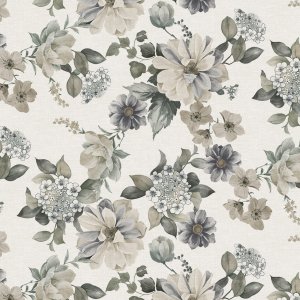 Wachstuch mit Blumenmuster - Beige Wachstuch mit Blumenmuster - Beige