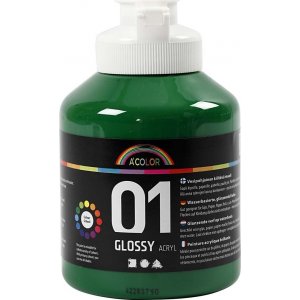 Schulfarbe - Acryl - dunkelgrün - glänzend - 500 ml Schulfarbe - Acryl - dunkelgrün - glänzend - 500 ml