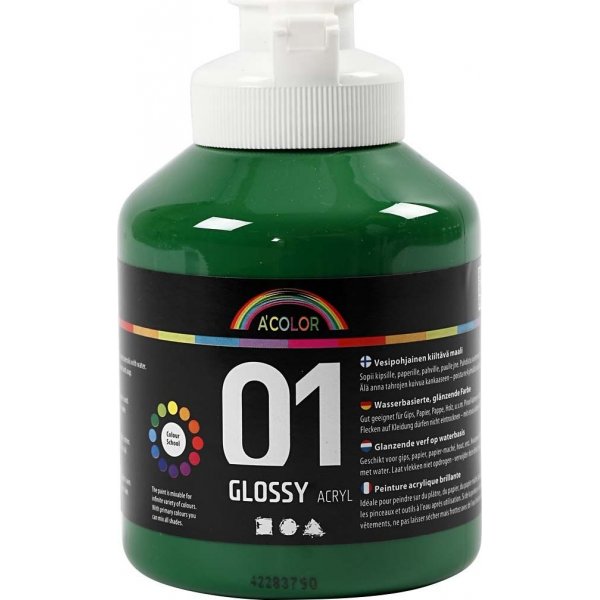Schulfarbe - Acryl - dunkelgrn - glnzend - 500 ml