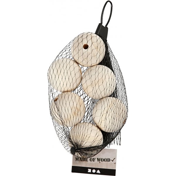 Holzperlen - Ø40 mm - 6 Stk Holzperlen - Ø40 mm - 6 Stk