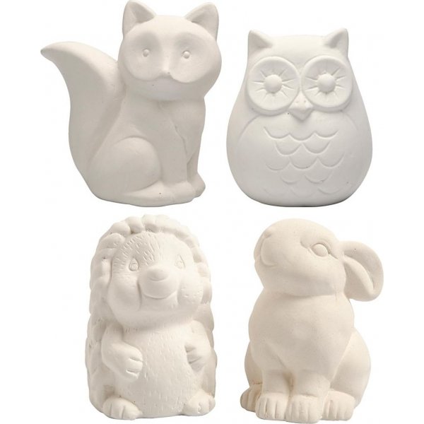 Rettendes Tier - Wei - Eule - Fuchs - Igel - Hase - 4 Stk