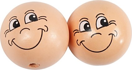 Holzgesichter - 30 mm - Elfenbein - 10 Stk