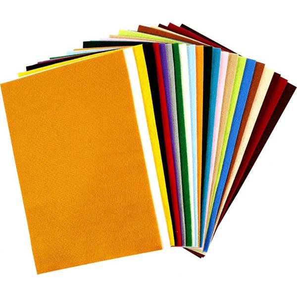 Hobbyfilz - gemischte Farben - 24 Blatt