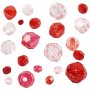 Facettierte Kunststoffperlen Harmony - gemischt - rote Harmonie - 45 g