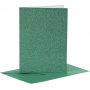Karten und Umschlge - Grn - Glitzer - 4 Sets